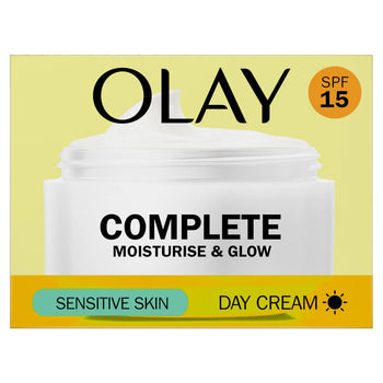 Olay Essentials Komplette Pflege -Feuchtigkeitscreme UV -Creme empfindliche SPF 15 50 ml