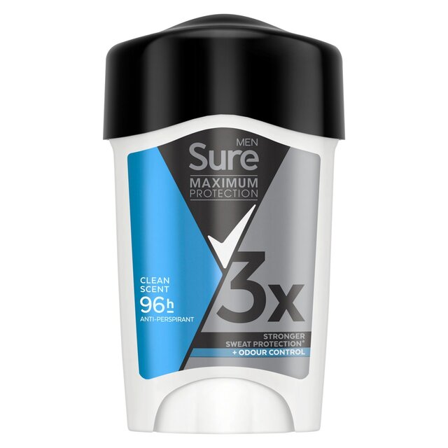 Sure Men Maximum Protection Clean Scent Cream Anti Perspirant Deodorant 45ml