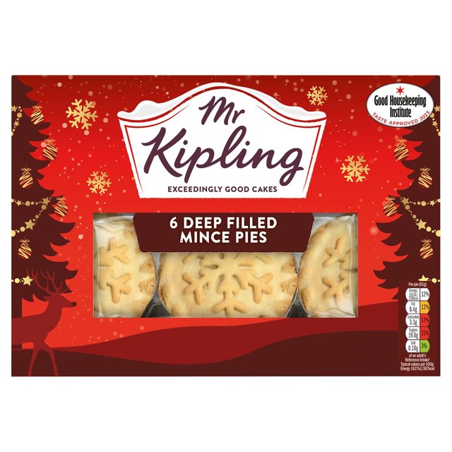 Mr Kipling Deep rempli des tartes à la hachine 6 par paquet