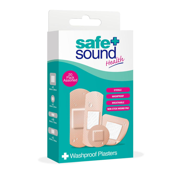 Safe & Sound Washproof Plasters 20 per pack
