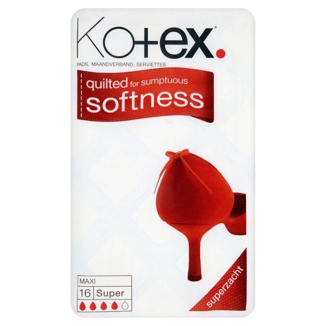 Kotex Maxi Pads Super 16 por paquete 