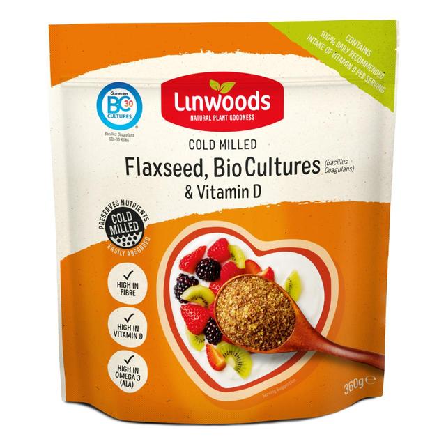 Linwoods fresado de lino, bio culturas y vitamina D 360G