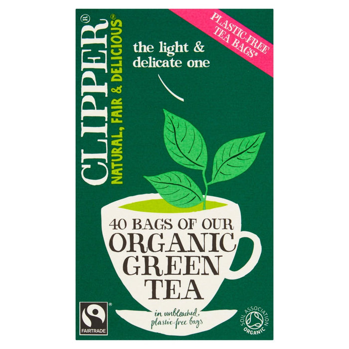 Clipper Organic & Fairtrade Green Té 40 por paquete