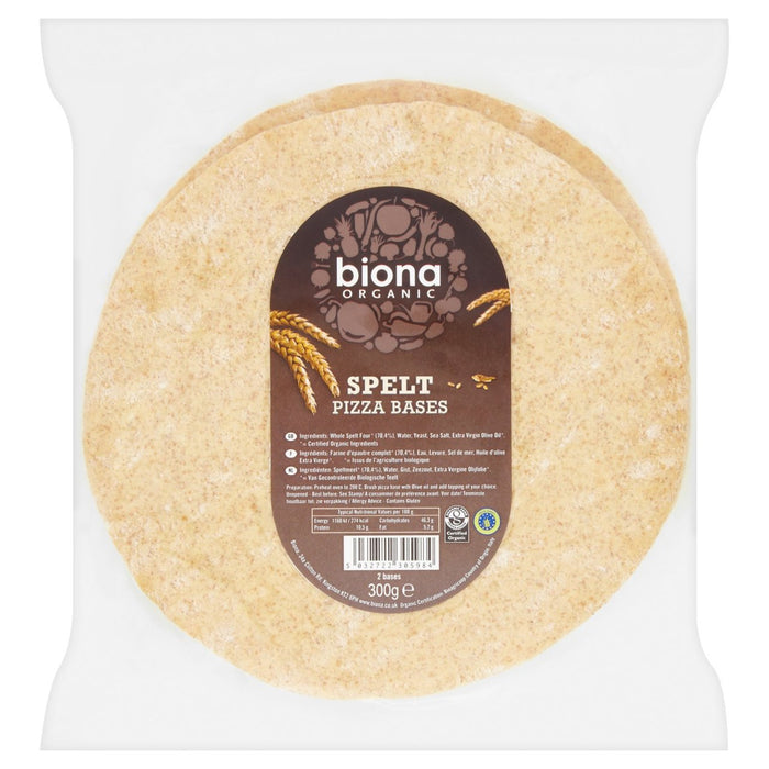 Biona Organic 2 Whole Dined Pizza Bases 300G