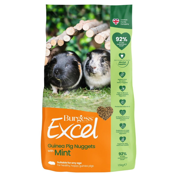 Burgess Excel Guinea Pig Food Nuggets with Mint 1.5kg