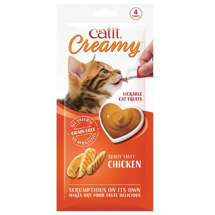 Catit creme leckbare Katzen behandelt Hühnchen 4 x 10g