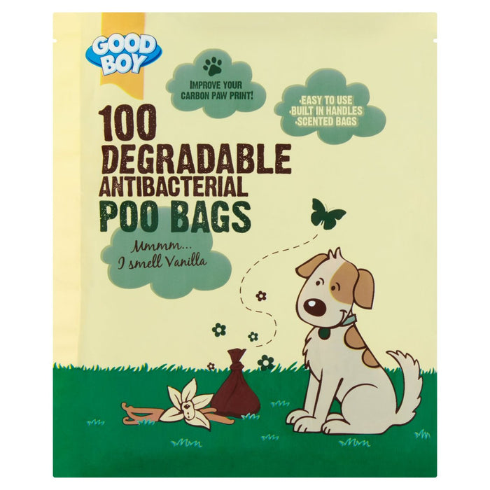 Boy Boy Antibacterial Degradable Poo bolsas de caca 100 por paquete