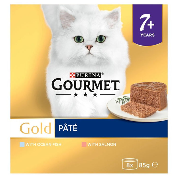 Gourmet Gold Senior Mousse con comida de gato salmón 8 x 85g