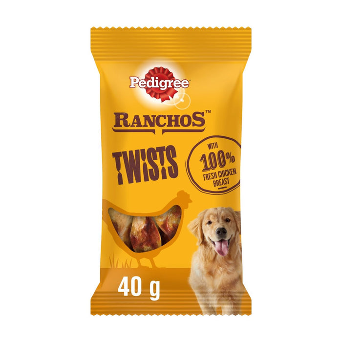 Pedigree Ranchos Twist Dog Treats with Chicken 40G