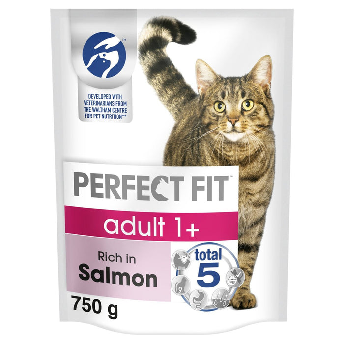 Ajustement parfait nutrition avancée adulte complète les aliments de chat secs saumon 750g
