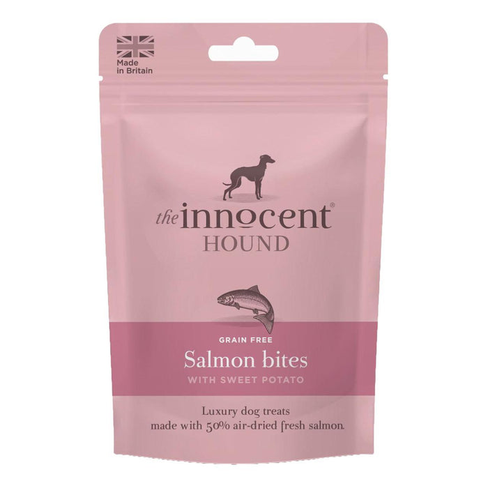 Le chien de chien innocent traite les bouchées de saumon avec la patate douce 10 par paquet